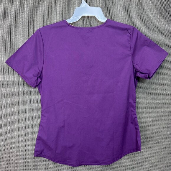 Scrubstar Womens Size Medium V-Neck Scrub Top Purple Durable Easy Fit Stretch - Picture 3 of 8